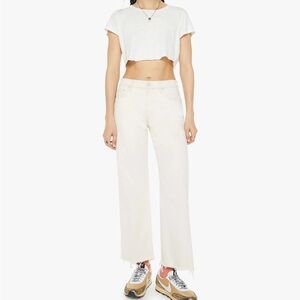 MOTHER Women's Off-White Straight Leg Jeans